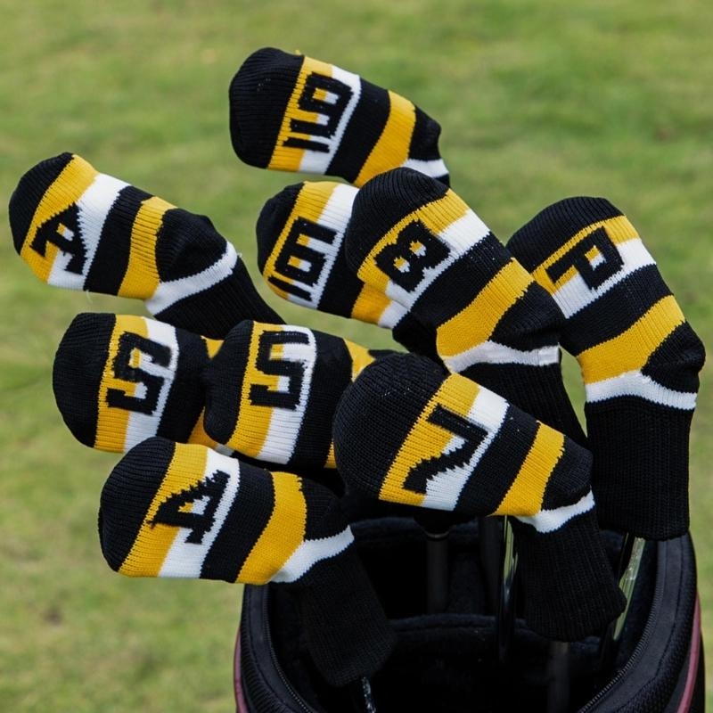 Golf Equipment Kit - 9 Stück Golf-Eisen-Schlägerhauben, Golf-Putter, Golf-Eisen-Kopfhüllen, Golfschläger-Schlägerhauben