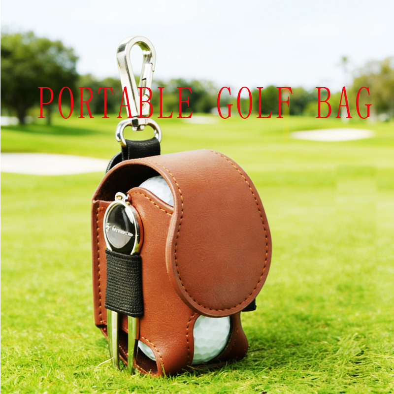 Golf Equipment Bag - Golf PU-Balltasche Zweiteiliges Set Tragbare Outdoor-Balltasche