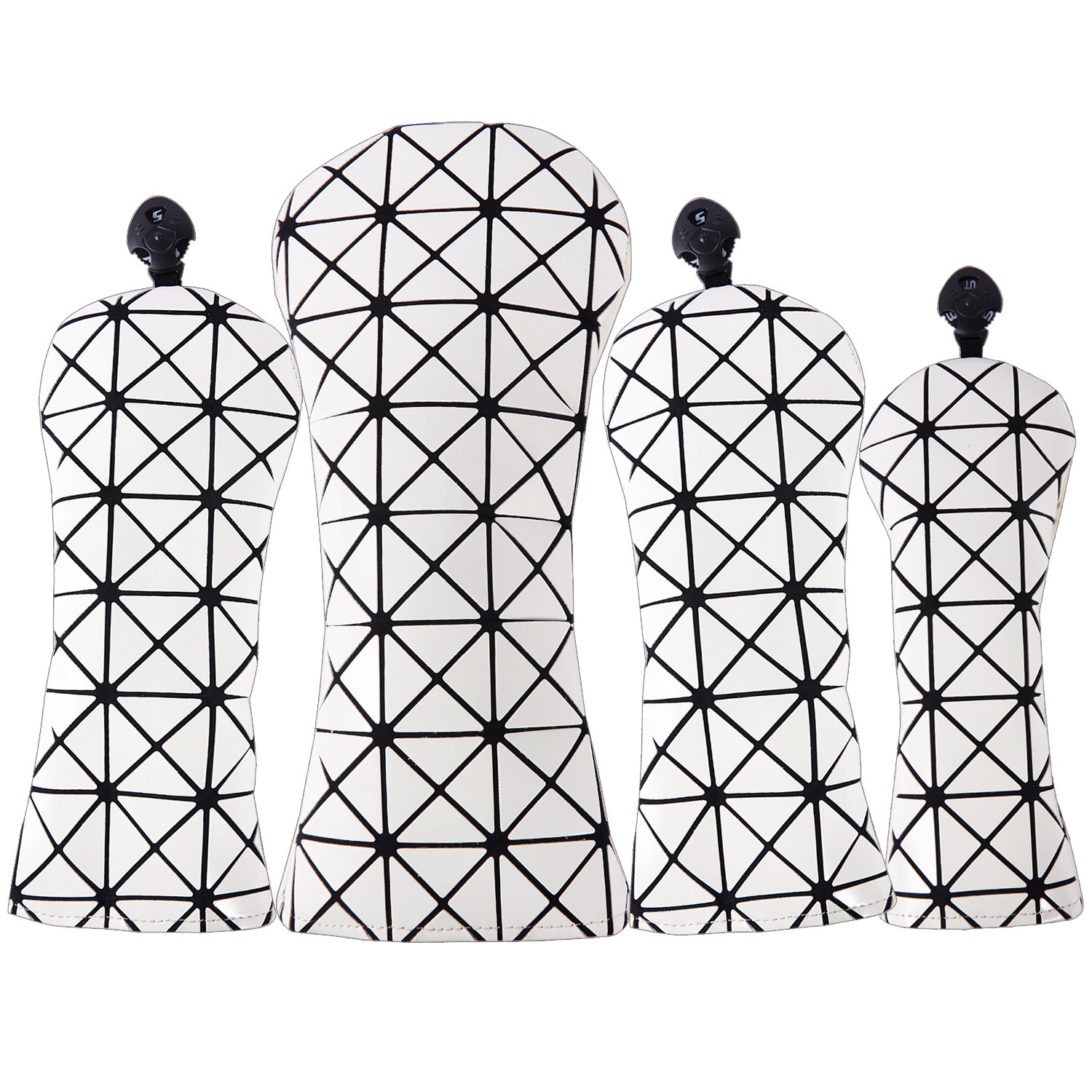 Golf Equipment Kit - Weißes Laser Premium Leder Head Covers